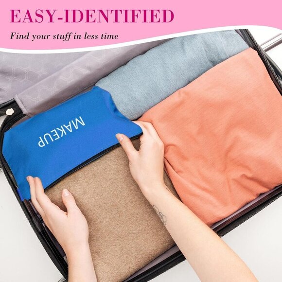 10 Pieces Canvas Makeup Bags Bulk for Women Travel Cosmetic Organizer Plain Stor - Picture 6 of 7